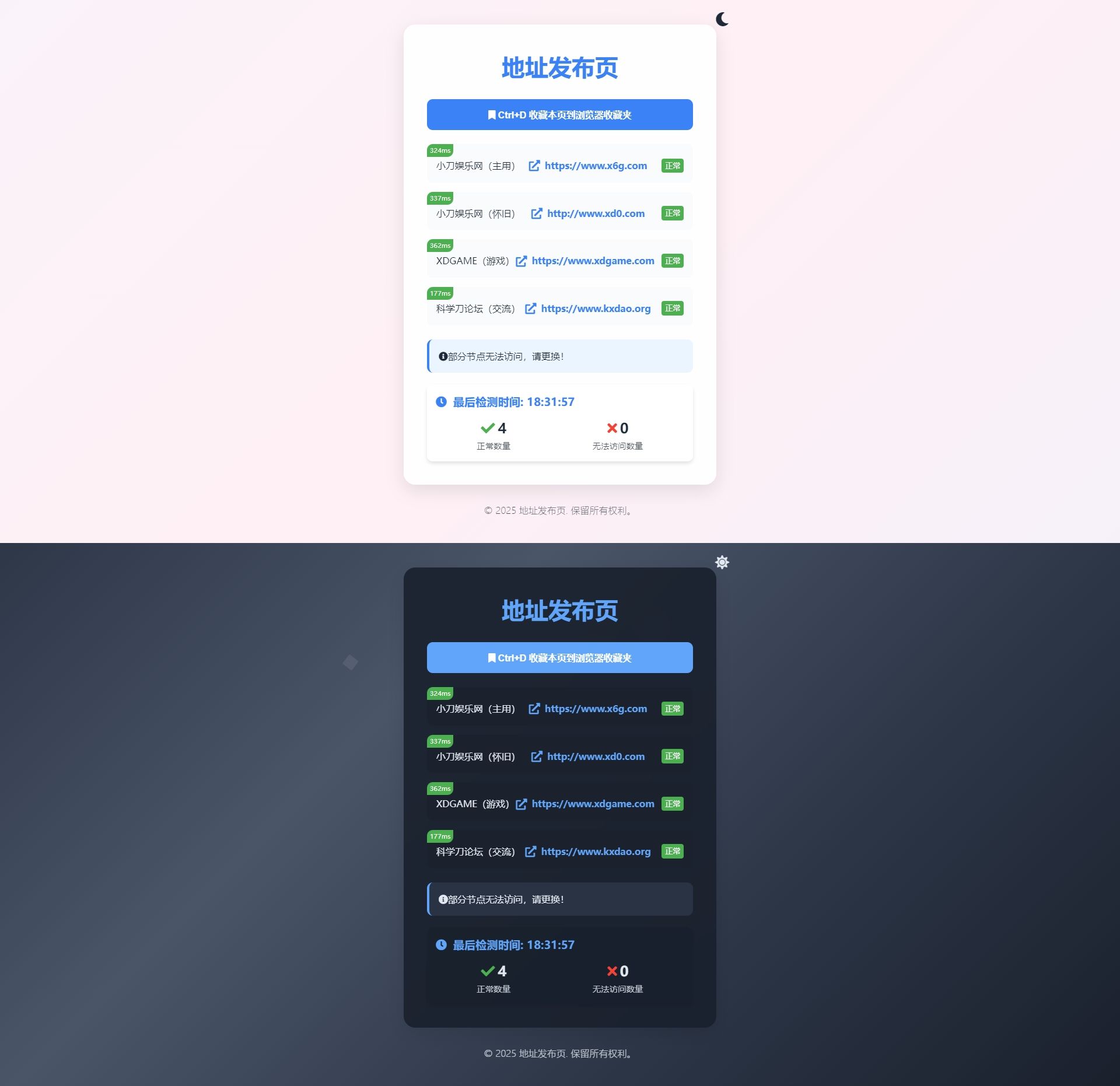 全新UI自适应网址发布页源码-契合资源网